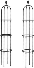 Outsunny Podpóra do pnączy 2 szt. 174 cm Obelisk ze stali, zdejmowana podpórka dla roślin pnących, do róż | Aosom PL