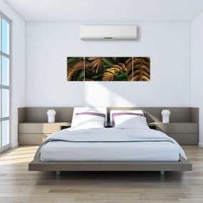 Obraz - Złote liście (170x50 cm)