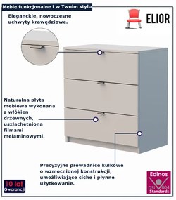 Kaszmirowa komoda z 3 szufladami do przechowywania H7-L03