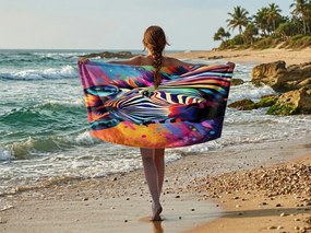 Ręcznik plażowy XL szybkoschnący ZEBRINA kolorowy 100 x 180 cm, 100% mikrofibra