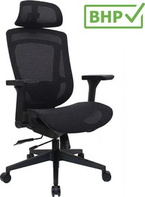 Fotel biurowy ergonomiczny siatkowy Basten, zgodny z normą BHP