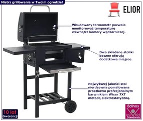 Stalowy prostokątny grill ogrodowy zamykany M9-H57