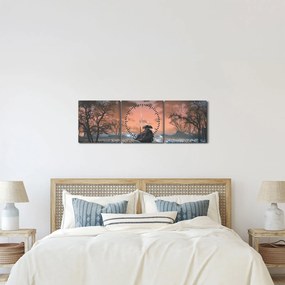 Obraz - Ilustracja przedstawiająca wojownika (z zegarem) (90x30 cm)