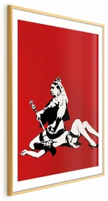 Plakat Banksy: Queen Victoria 21x30 cm z ramą złotą z marginesem ARTGEIST B