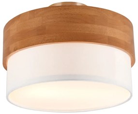 Biało-naturalna lampa sufitowa z tekstylnym kloszem Seasons – Trio