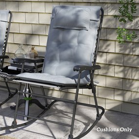 Outsunny Zestaw 2 poduszek na leżak ogrodowy Odporne na wodę 50x116x5 cm, Jasnoszary