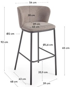 Jasnobrązowy hoker (wysokość siedziska 65 cm) Ciselia – Kave Home