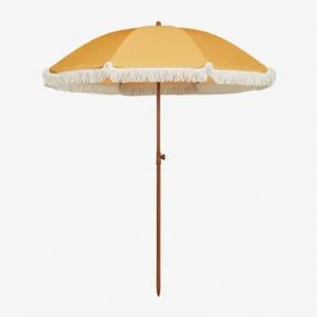 Parasol Miska Ø175 Cm Materiałowo-aluminiowy Curry Żółty - Sklum