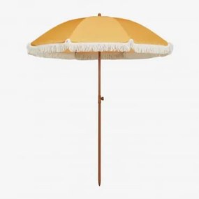 Parasol Ø175 Cm Z Tkaniny I Stali Miska Curry Żółty - Sklum