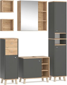 Zestaw mebli łazienkowych antracyt 62x32x54 senyo