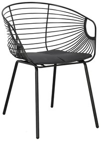 Czarne metalowe krzesło z poduszką G8-M95
