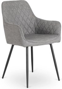 Krzesło z tkaniny z pikowaniem i lamówką Bresso 2, styl loft