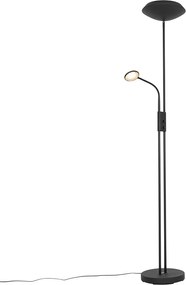Lampa stojąca czarna w tym LED i ściemniacz z lampką do czytania - Fez