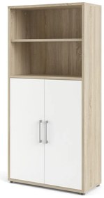 Biały regał modułowy w dekorze dębu 89x189 cm Prima – Tvilum