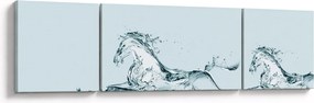 Obraz - Konie z kropli wody (170x50 cm)