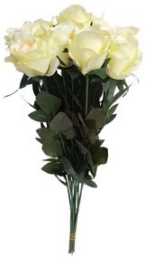 Bukiet róż kremowych z zielonymi brzegami, 12sztuk, wysokość 65 cm