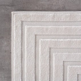 Dywan nowoczesny 3D Doha ramka kremowy 80 cm x 250 cm