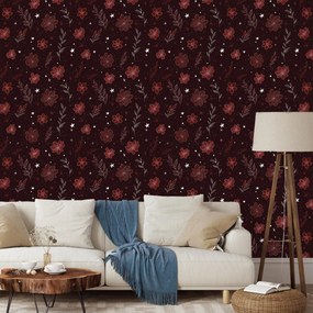 Fototapeta - Bordowy wzór (196x136 cm)