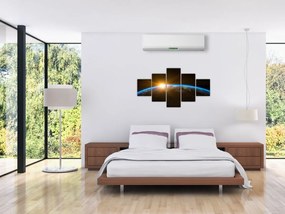 Obraz planety Ziemi z kosmosu (125x70 cm)