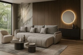 Jasnoszary narożnik z funkcją spania C1-H66