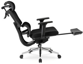 Fotel Biurowy Ergonomiczny Obrotowy z Podnóżkiem DELSIN Czarny