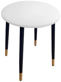 Taboret TRIX D10 biały podstawa czarna/złota