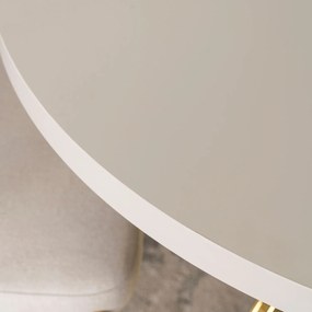 Stół Okrągły Rozkładany LUGO 90-190 cm Kaszmir/Złoty Glamour