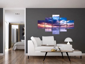 Obraz - Zachód słońca nad morzem (125x70 cm)