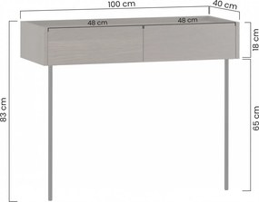 Konsola Dunari 100 cm z szufladami i metalowymi nogami - dąb sławonia - Wyprzedaż ekspozycji