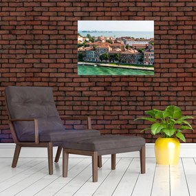 Obraz na szkle - Widok miasta z lotu ptaka (70x50 cm)