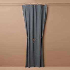 Szara zasłona Merida z naturalnego lnu