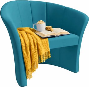 Turkusowy kubełkowy fotel wypoczynkowy D7-K68