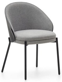 Czarny/szary tapicerowany fotel jadalniany Eamy – Kave Home