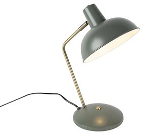 Lampa stołowa Retro zielona z brązem - Milou Nowoczesny Oswietlenie wewnetrzne