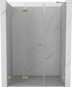 Mexen Lunar-F drzwi prysznicowe składane lewe 120 cm, transparent, złote szczotkowane - 836S-120-050-55-00-L