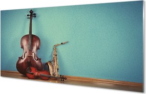 Szklany Panel Duet: Skrzypce i Trąbka