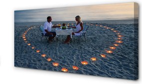 Obraz drukowany na płótnie Serce ze Świec nad Morzem