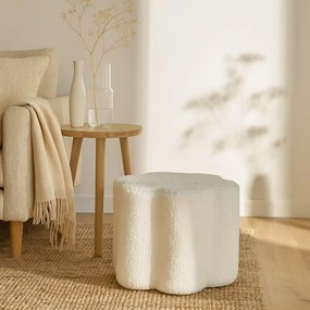 Pufa kwiatek YORE, tapicerka baranek, 34 x 34 x 29 cm