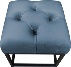 Pufa CHESTERFIELD tkanina Welur loft ławka podnóżek metal : Kolor Stelaża - Czarny , Kolor tkaniny - VELVET - MG33, Typ tkaniny - Velvet