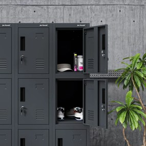 Szafa skrytkowa socjalna BHP antracytowa ROBERT 1 Plus 292 x 1720 x 450 mm