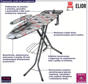 Deska do prasowania z półką i rękawnikiem - Asoria