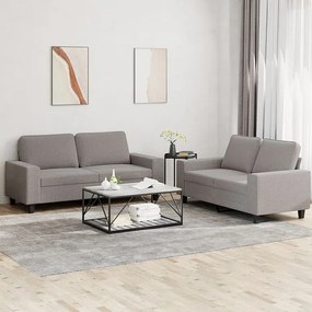 Zestaw kanap 2 szt. w kolorze taupe z tkaniny - Wygodny i solidny, idealny do relaksu w domu
