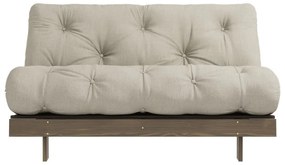 Beżowa lniana rozkładana sofa 140 cm Roots – Karup Design