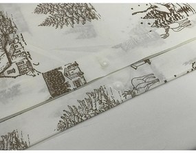 Świąteczna pościel bawełniana Zimowy krajobraz, 140 x 200 cm, 70 x 90 cm