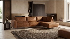 Koniakowy narożnik z imitacji skóry (prawostronny) Copenhagen – Scandic