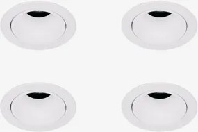 Pack 4 Wbudowanych Downlightów Led Z Okrągłymi Ramkami Ø5 Cm Do Użytku Zewnętrznego, Wykonanych Z Aluminium Orelva Biała Ciepła 2700 K & Biała & 3 W &
