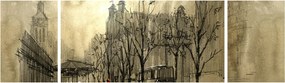 Obraz - Szkic miasta (170x50 cm)
