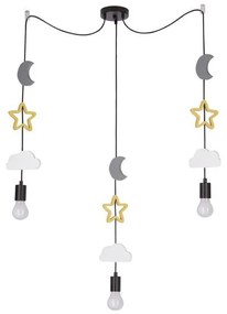 Dziecięca lampa wisząca na przewodzie TRIO 3xE27/20W/230V szary/żółty/biały