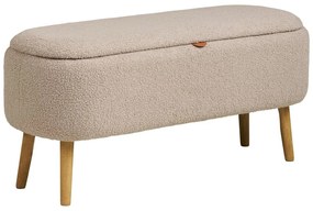 Beżowa ławka z materiału bouclé Harlow – House Nordic