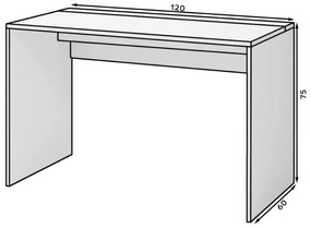 Biurko NEVY 120x60 cm, białe